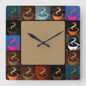 Horloge Carrée assemblage de tasse à café (Recto)