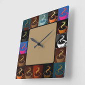 Horloge Carrée assemblage de tasse à café (Angle)