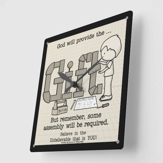 Horloge Carrée Assembly requis (Angle)