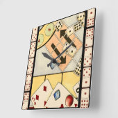 Horloge Carrée Assortiment brouillé des jeux de hasard (Angle)