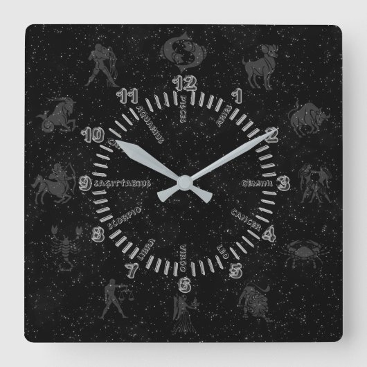 Horloge Carrée Astrologie (Recto)