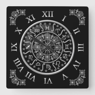 HORLOGE CARRÉE ASTROLOGY WALL CLOCK