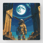 Horloge Carrée Astronaut Beneath the Celestial Gate (Recto)