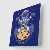 Horloge Carrée Astronaute (Angle)