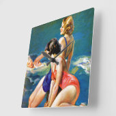 Horloge Carrée At the Pool (Angle)