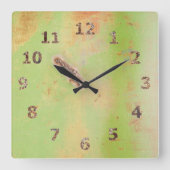 Horloge Carrée Atelier de Garage Rustique Métal Vert Patina Soudu (Recto)