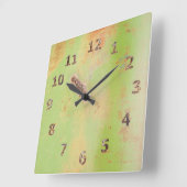 Horloge Carrée Atelier de Garage Rustique Métal Vert Patina Soudu (Angle)