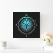 Horloge Carrée Atmospheric in Green/Aqua/Black > Wall Clock (Maison)