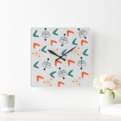 Horloge Carrée Atomic boomerangs (Maison)