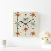 Horloge Carrée Atomic era (Maison)