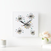 Horloge Carrée Atomic Starburst Mid Century (Maison)
