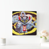 Horloge Carrée Attaque Oreille Mad Devil Sound System (Maison)