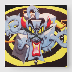 Horloge Carrée Attaque Oreille Mad Devil Sound System