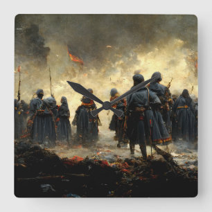 Horloge Carrée Attaquez le lieu