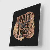 Horloge Carrée Attends De Voir Un Rock (Angle)