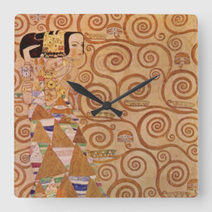 Horloge Carrée Attente par Klimt Art Nouveau victorien vintage