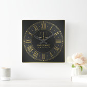 Horloge Carrée ATTORNEY | Golden Personnalisable (Maison)