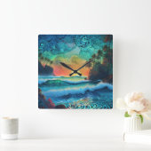 Horloge Carrée Au-delà de Blues Seascape (Maison)