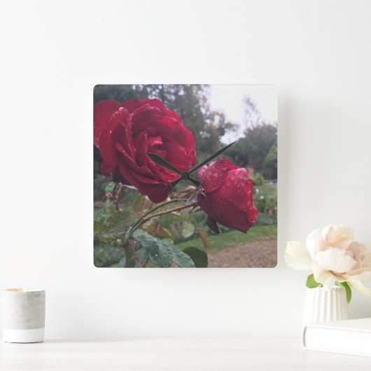 Horloge Carrée Au pair rouge (Maison)