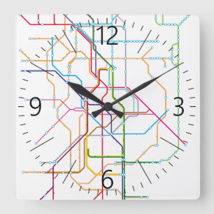Horloge Carrée Aucune carte de transport de nom