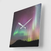 Horloge Carrée Aurora Borealis | Alaska Brooks Range, Alaska (Angle)