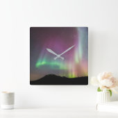 Horloge Carrée Aurora Borealis | Alaska Brooks Range, Alaska (Maison)