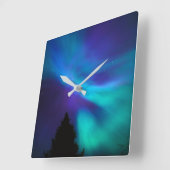 Horloge Carrée Aurora Borealis | Canada Ontario Sudbury (Angle)