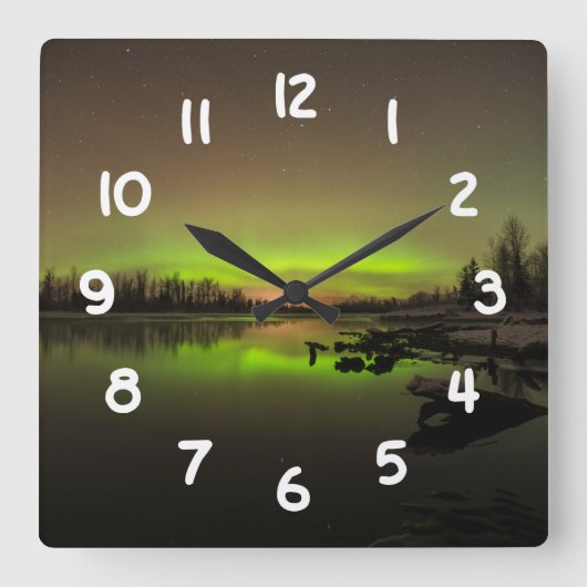 Horloge Carrée Aurora paisible (Recto)