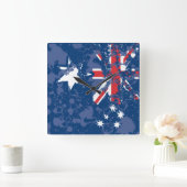 Horloge Carrée AUSTRALIA FLAG KCALIMA, effet Masanser (Maison)