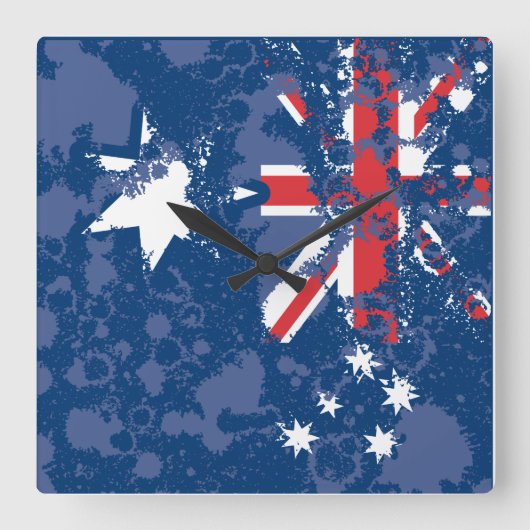 Horloge Carrée AUSTRALIA FLAG KCALIMA, effet Masanser (Recto)