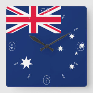 Horloge Carrée Australie Nationale Drapeau Patriotique