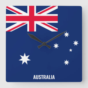 Horloge Carrée Australie Nationale Drapeau Patriotique