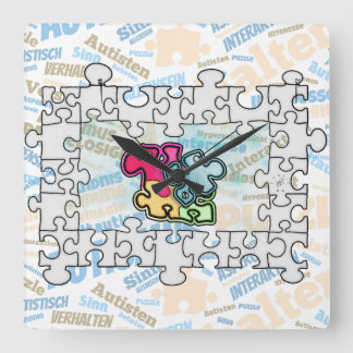 Horloge Carrée Autisme Autism
