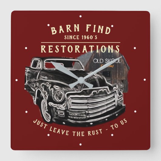 Horloge Carrée Auto Restauration Grange Trouver Camion Chevy Clas (Recto)