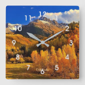 Horloge Carrée Automne dans le Colorado (Recto)