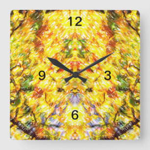 Horloge Carrée Automne Gold