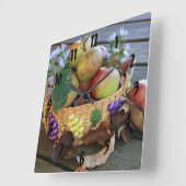 Horloge Carrée Automne Pomme récolte encore vie (Angle)