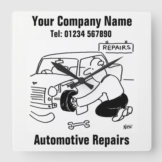 Horloge Carrée Automotive Repairs (Recto)