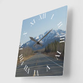 Horloge Carrée Autoroute Wanduhr en Alaska (Angle)