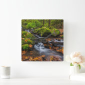 Horloge Carrée Autumn color along Starvation Creek Falls (Maison)