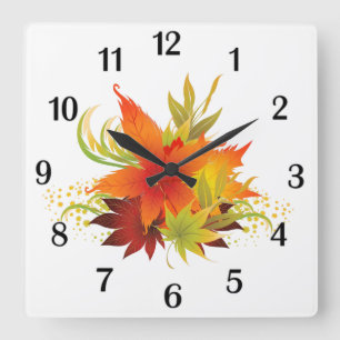 Horloge Carrée Autumn Leaves