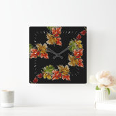 Horloge Carrée Autumn Leaves Pattern (Maison)