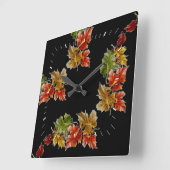 Horloge Carrée Autumn Leaves Pattern (Angle)