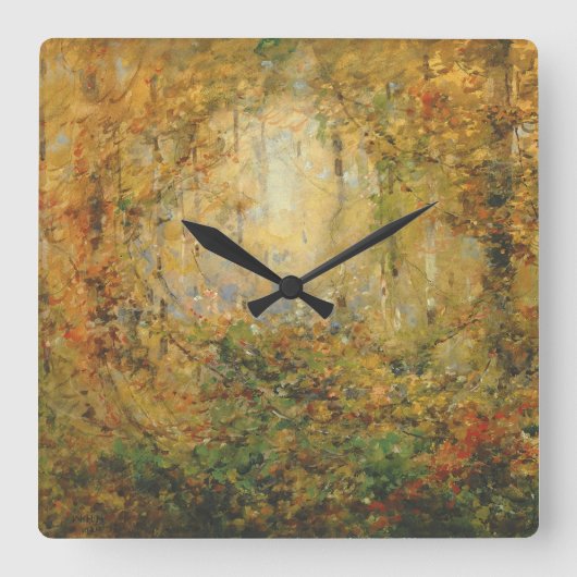 Horloge Carrée Autumn Tangle Holmes Watercolor (Recto)