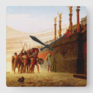 Horloge Carrée Ave Caesar par Jean-Léon Gérôme
