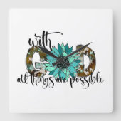 Horloge Carrée Avec Dieu (Recto)