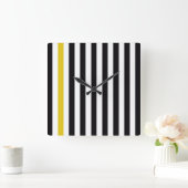 Horloge Carrée Avec une bande jaune (Maison)