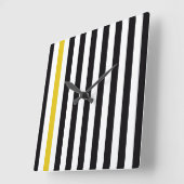 Horloge Carrée Avec une bande jaune (Angle)