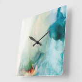 Horloge Carrée Aversion - Aquarelle bleue (Angle)