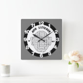Horloge Carrée Avid Listener (Maison)